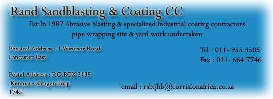 Rand Sandblasting & Coating CC